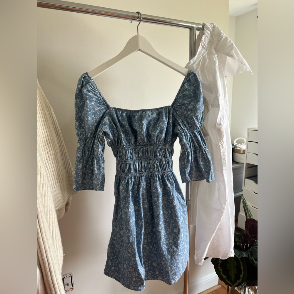 Top shop blue flower dress